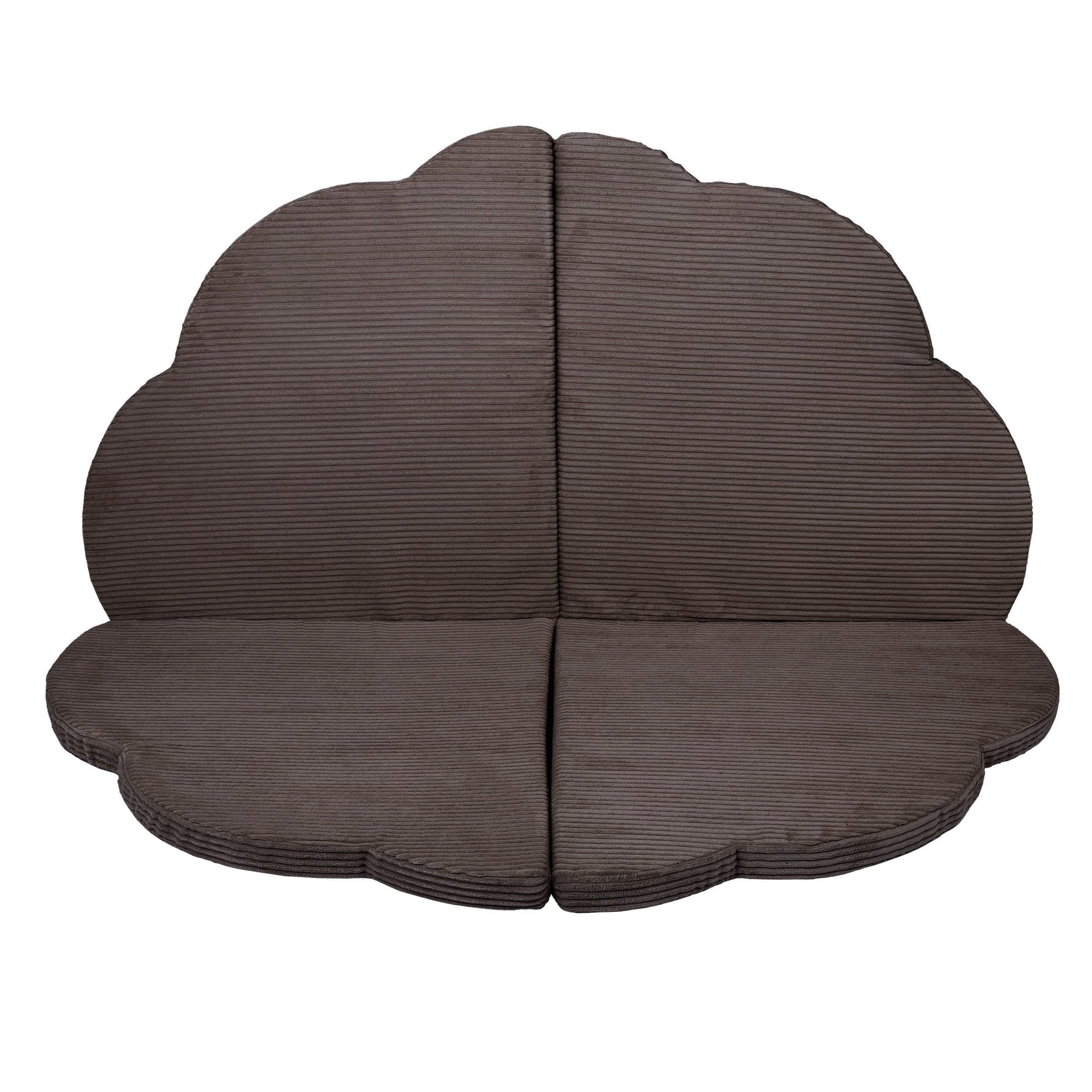 1. Brown cloud-shaped play mat for kids by MeowBaby shown in a studio setting with a ribbed texture
