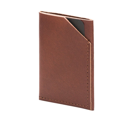 1. Black leather double compartment card holder by RR, shown in studio setting