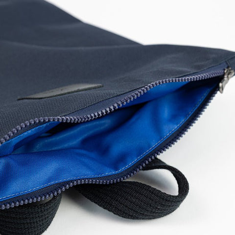 5. Close-up of zipper and blue lining inside Muni waterproof backpack
