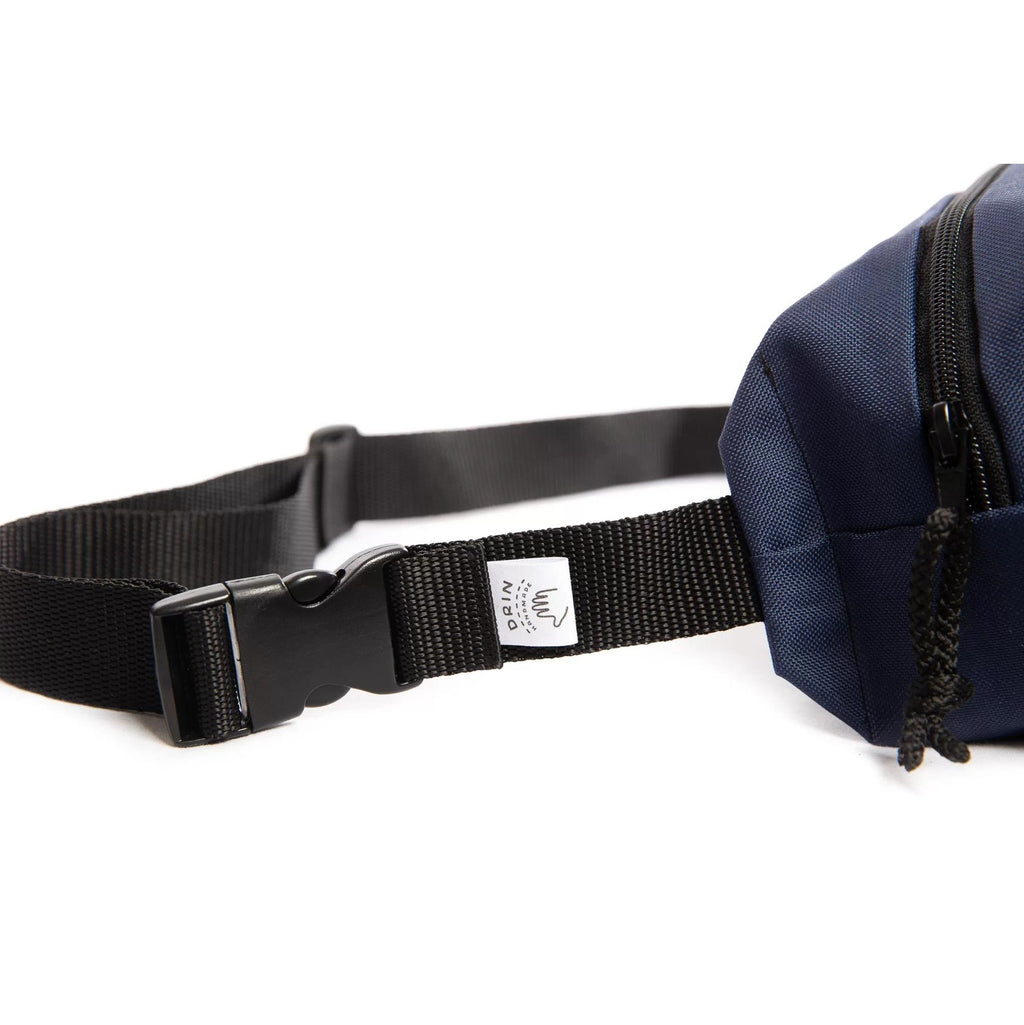 4. Close-up of Drinbags PAINT waist bag strap with buckle and brand tag