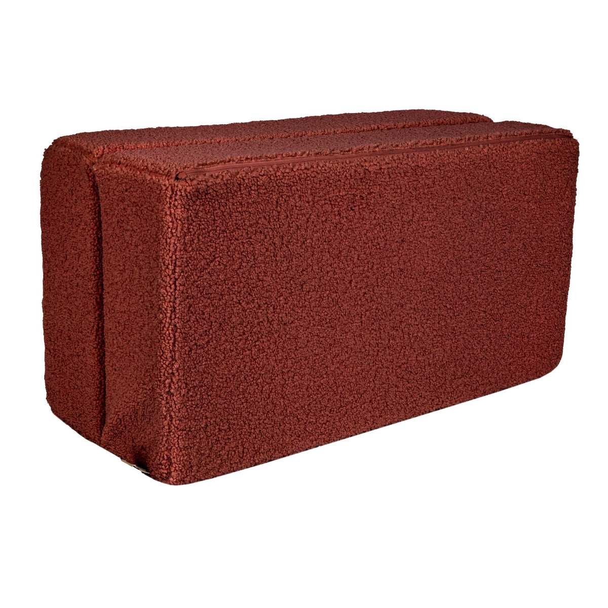 3. Close-up of brown MeowBaby children's sofa folded, highlighting fabric texture