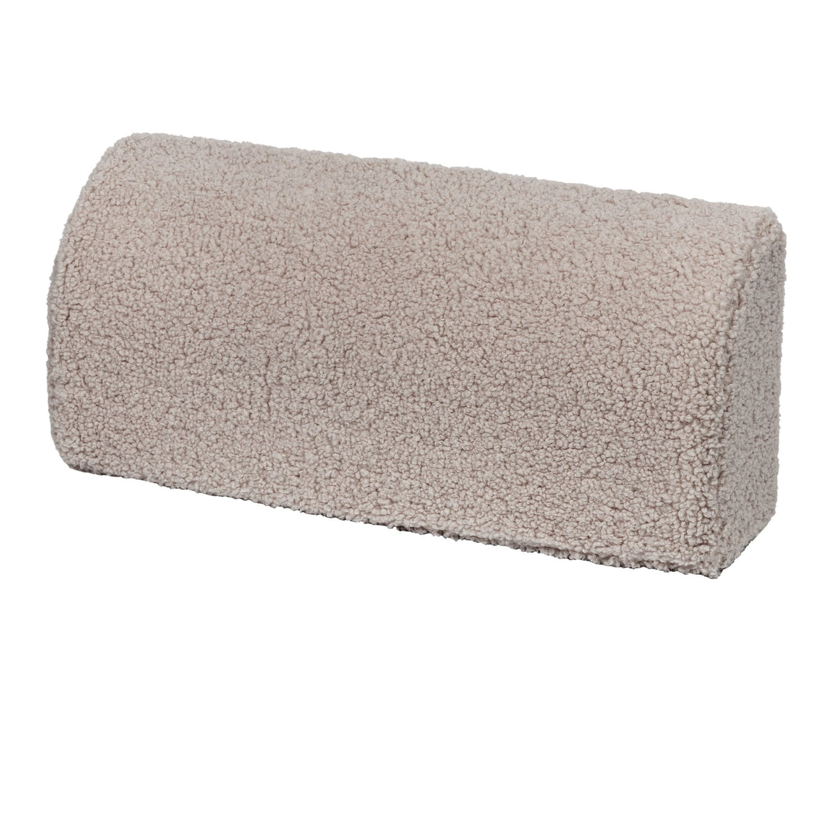 3. Close-up of light grey cylindrical cushion from the modular sofa, highlighting texture