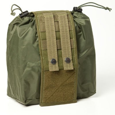 1. Galvi Linda military green foldable empty tray pouch with MOLLE attachment and Velcro closure, shown in studio
