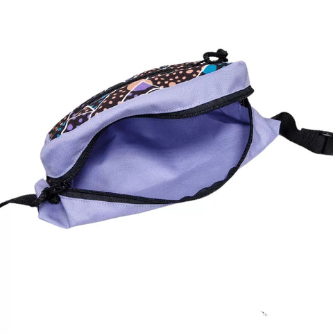 3. Open view of Drinbags POLKA DOTS dog treat bag, highlighting spacious interior