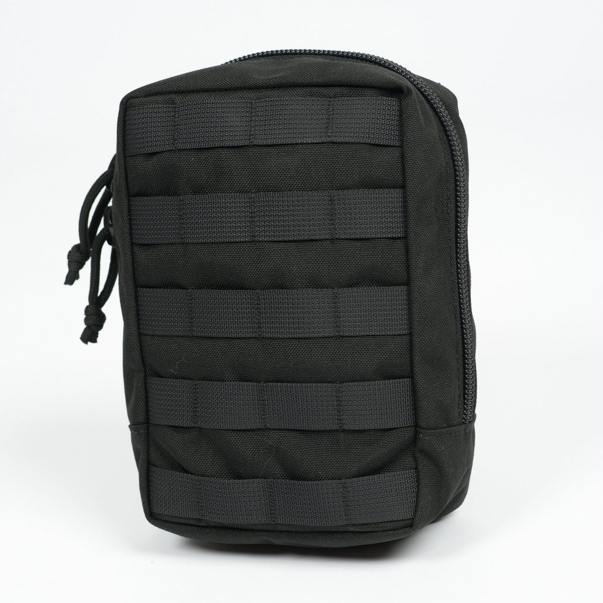 1. Galvi Linda black cordura equipment pouch with zipper and MOLLE attachments, shown in studio