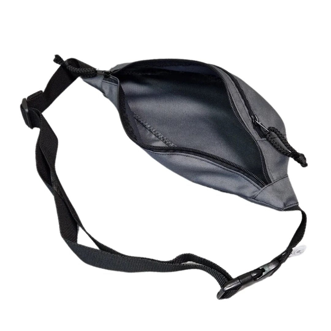3. Open view of Drinbags Classic Grey Waist Bag highlighting spacious interior and water-resistant fabric