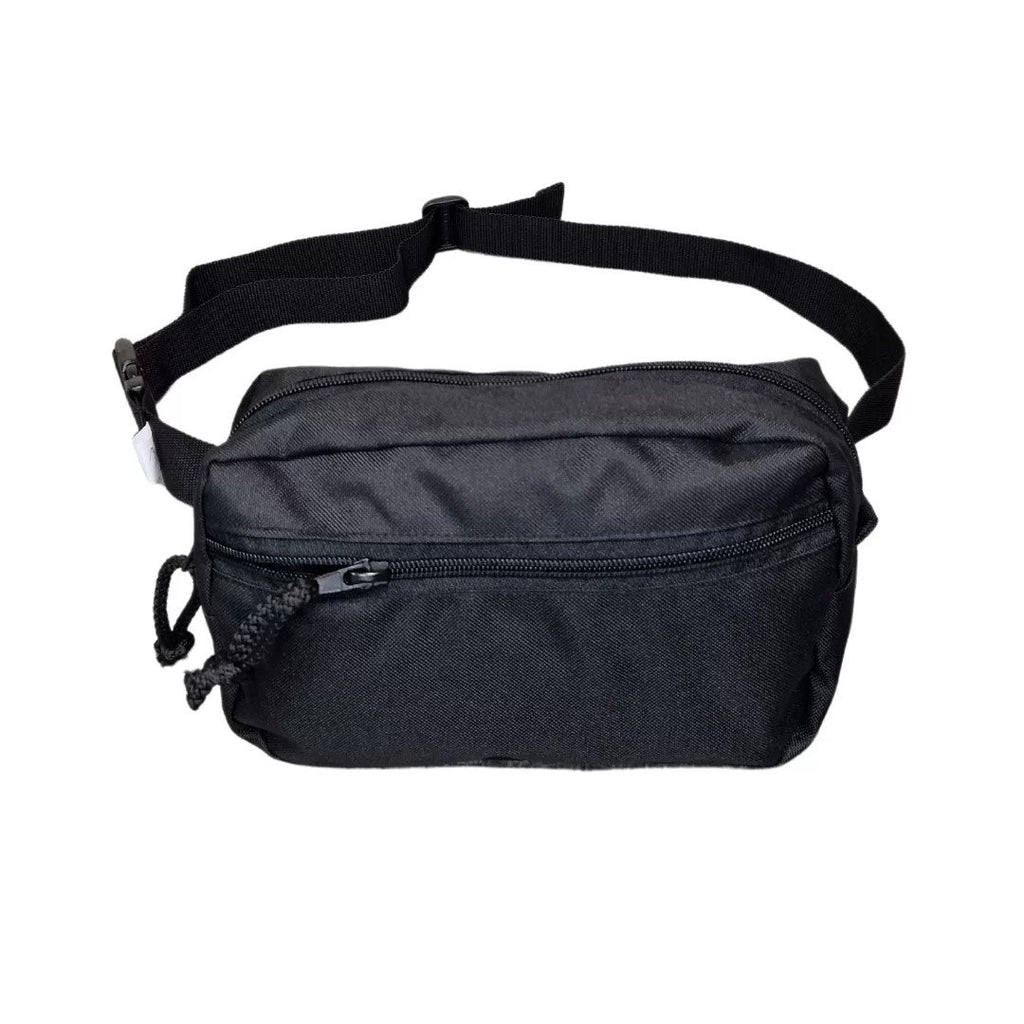 2. Drinbags BLACK HOLE dog treat bag in black with adjustable strap, shown in studio