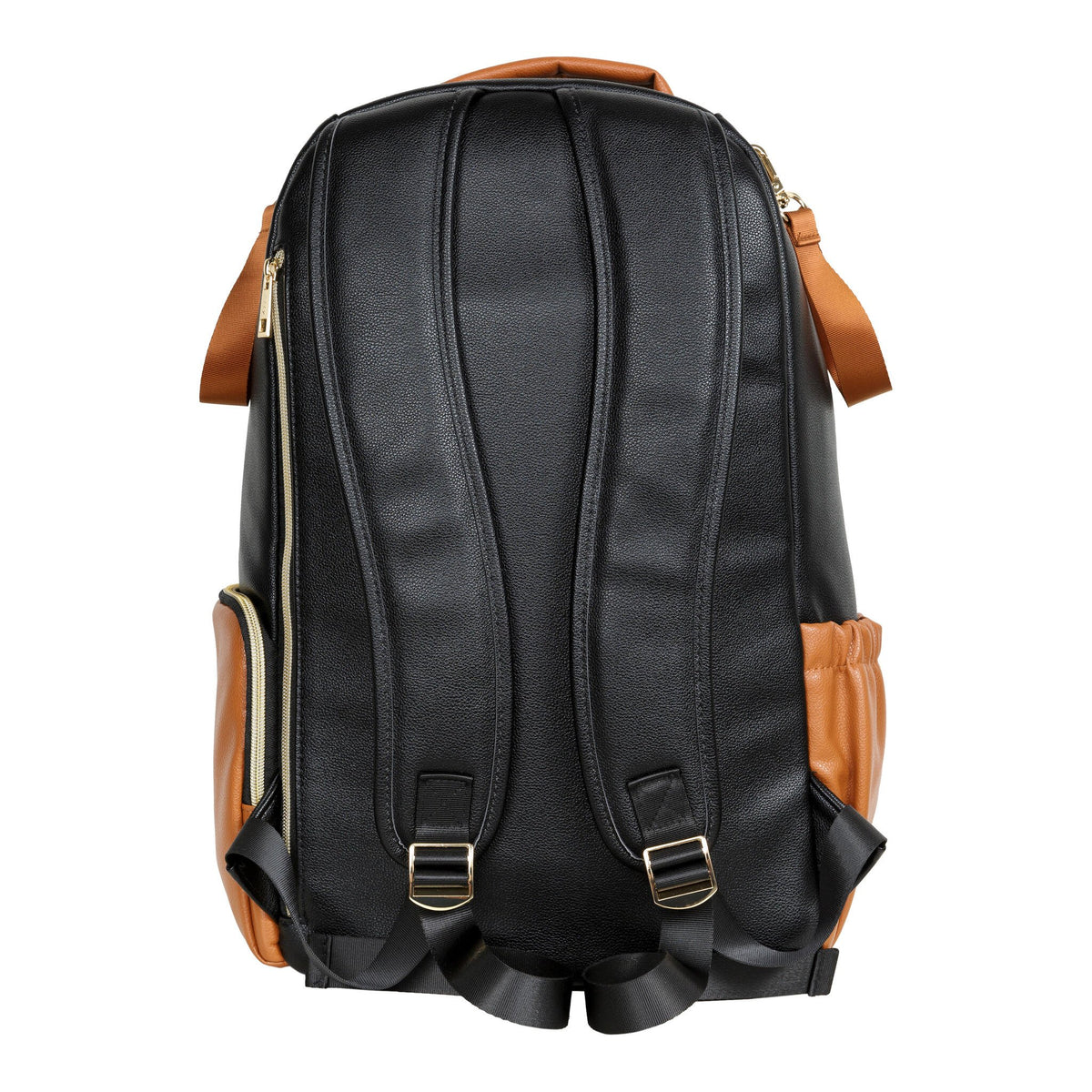 12. Back view of Ally Scandic Black Coffee diaper backpack showing straps and design