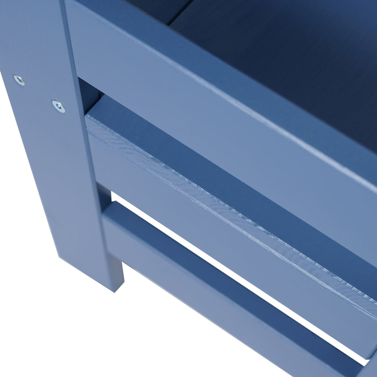 3. Close-up of blue wooden texture and construction details of MeowBaby kitchen helper