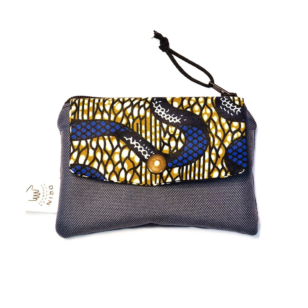 1. Drinbags ALIEN wallet with vibrant patterned flap and metal button, handmade in Lithuania