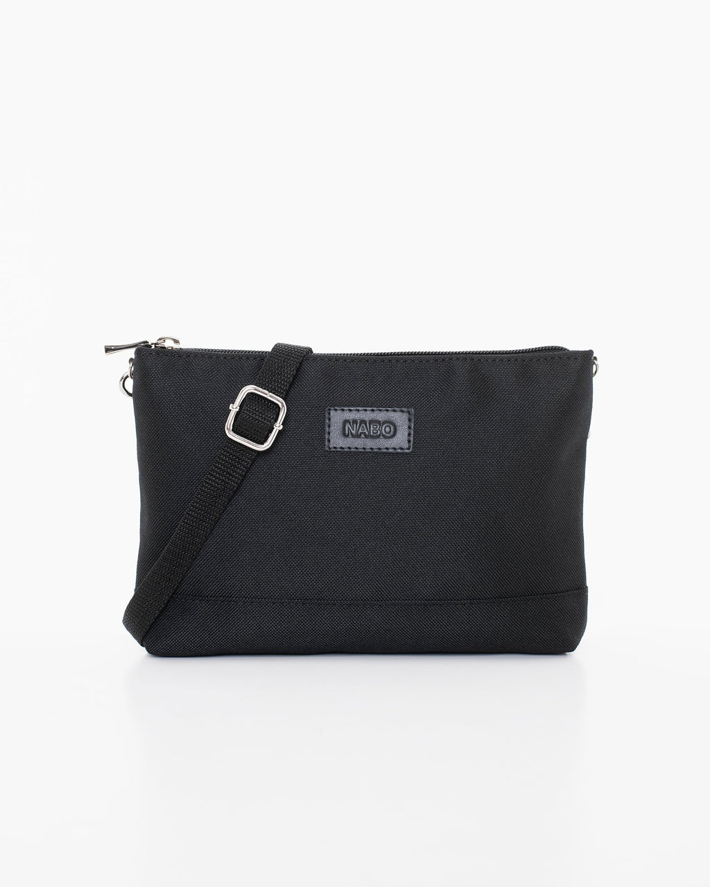 1. Nabo L2480 black shoulder bag in studio setting, showing front view with adjustable strap and brand logo