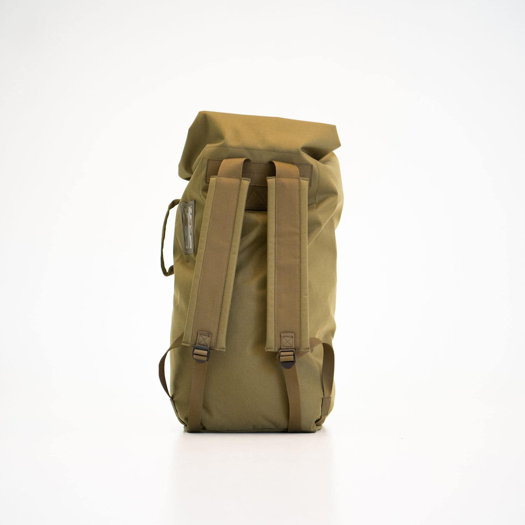 3. Rear view of Galvi Linda Duffle Bag 047 in military green, showcasing adjustable shoulder straps in studio