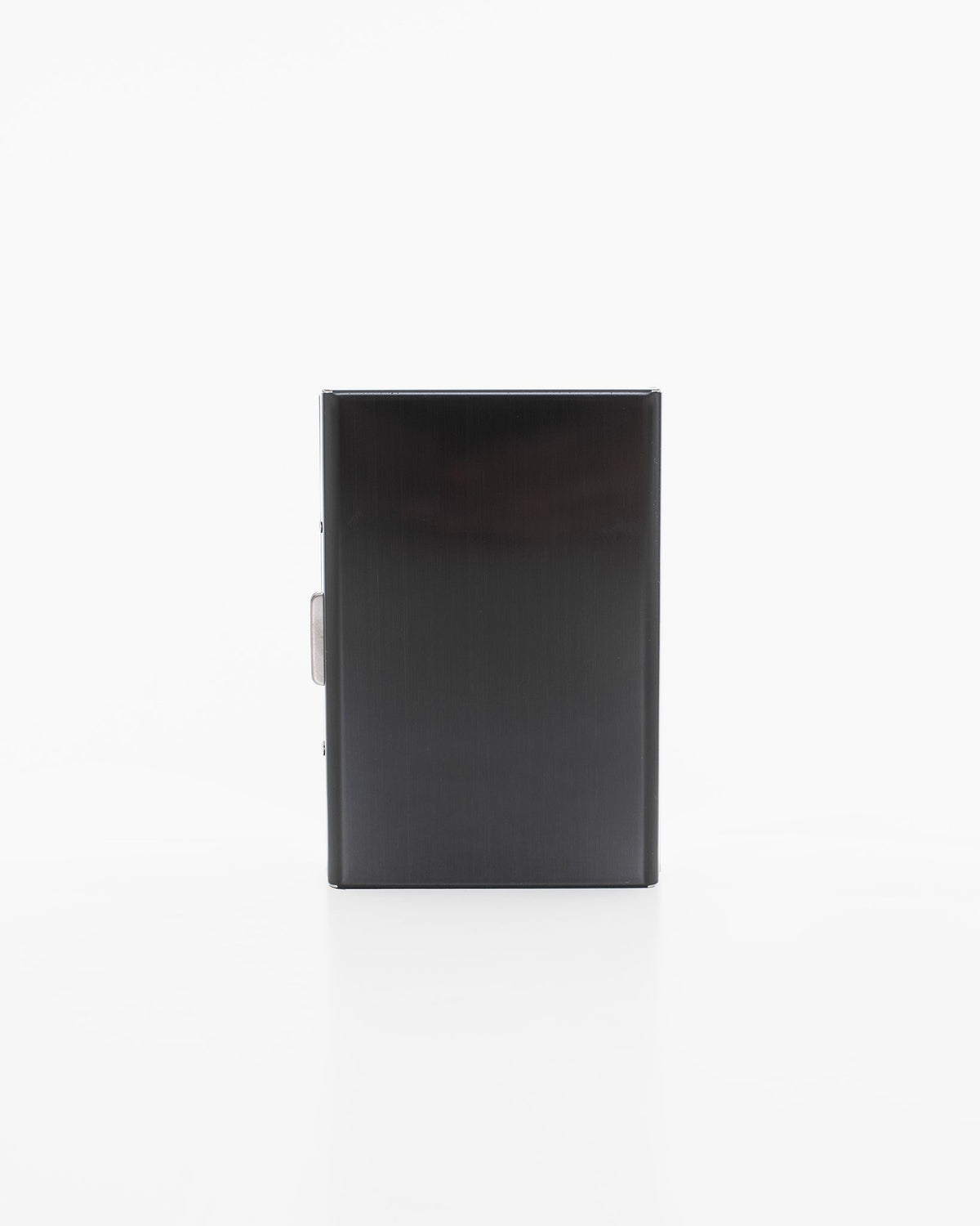 1. Nabo NK285 black metal card holder with compact design, shown closed in studio setting