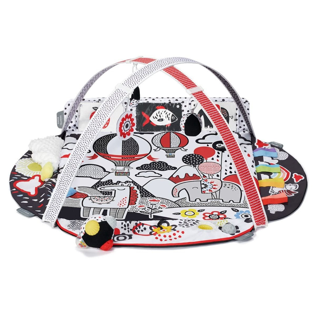 1. Kinderkraft 4SMART sensory playmat with contrasting colors and hanging toys for babies