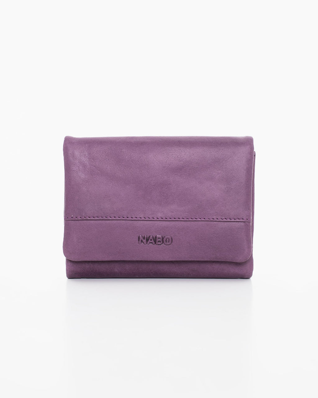 1. Nabo NK304 purple leather wallet with RFID-blocking technology, shown in studio setting