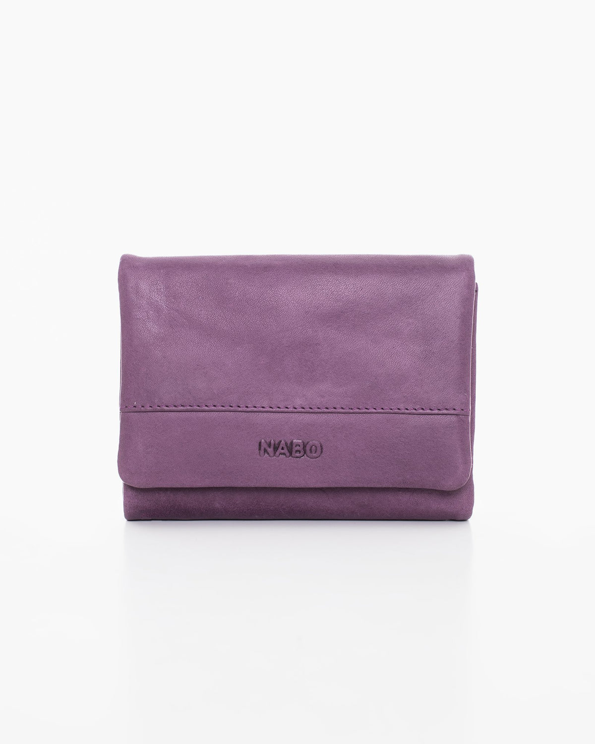 1. Nabo NK304 purple leather wallet with RFID-blocking technology, shown in studio setting