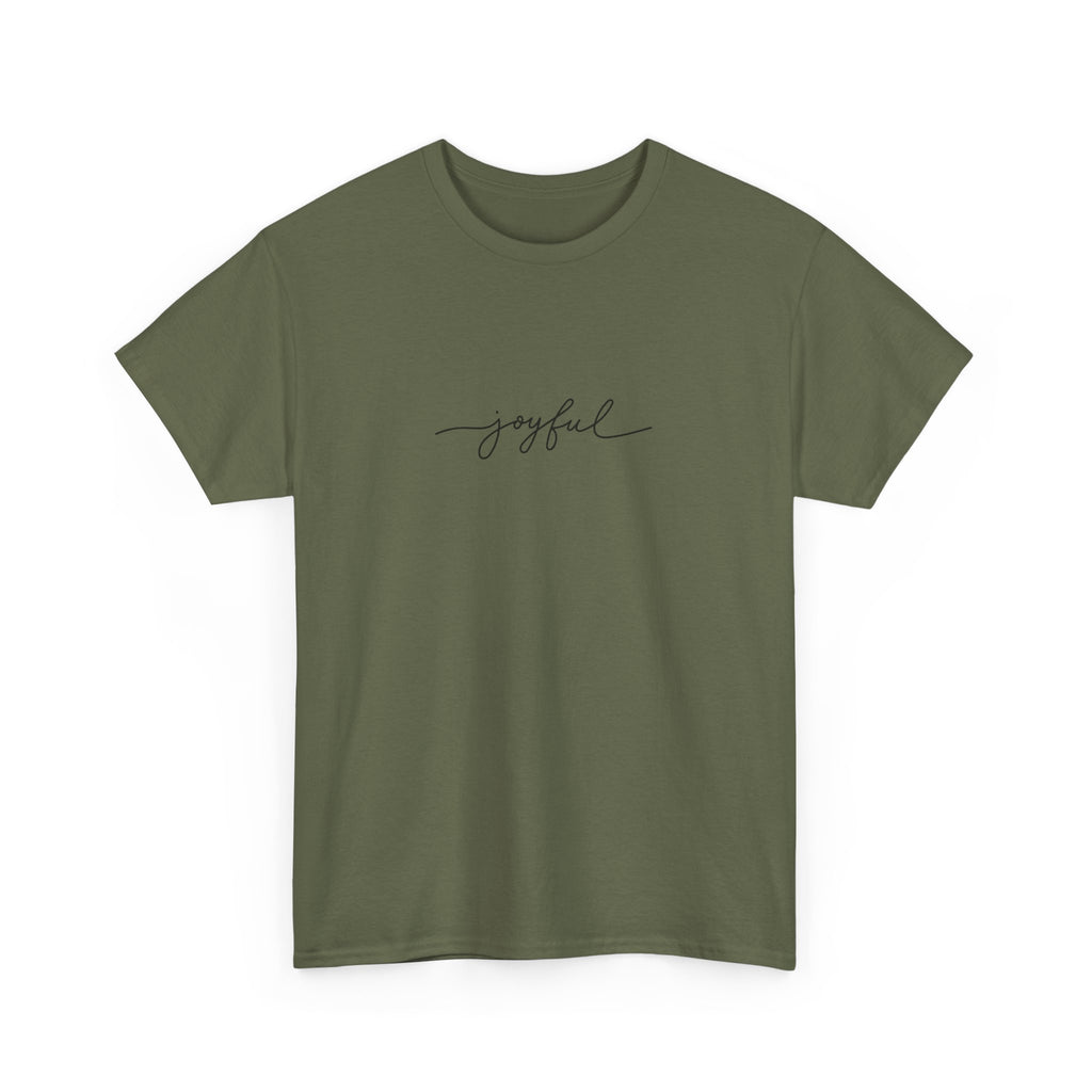 Joyful Unisex Heavy Cotton Tee - Vardagskläder, Present till Vänner, Positiva Vibes, Daglig Komfort, Motiverande Kläder