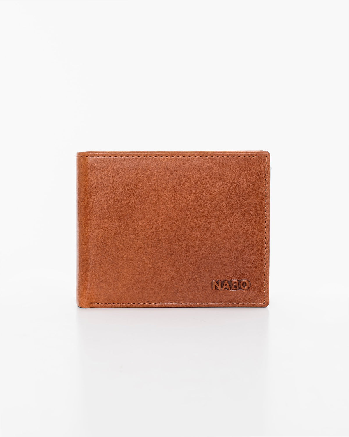 1. Nabo men's brown leather wallet NK254 with RFID-blocking, front view in studio setting