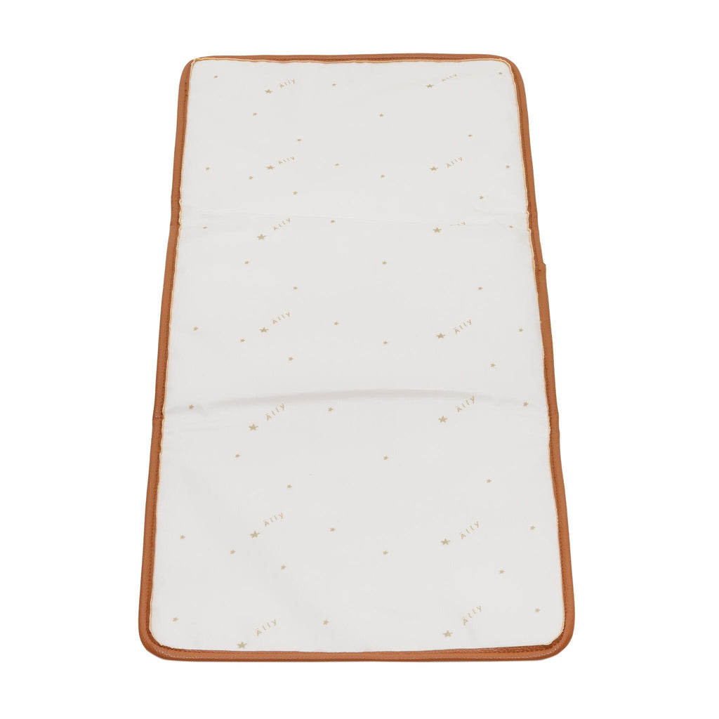 16. Close-up of bottom detail on Ally Scandic Cappuccino Diaper Backpack, showing durability