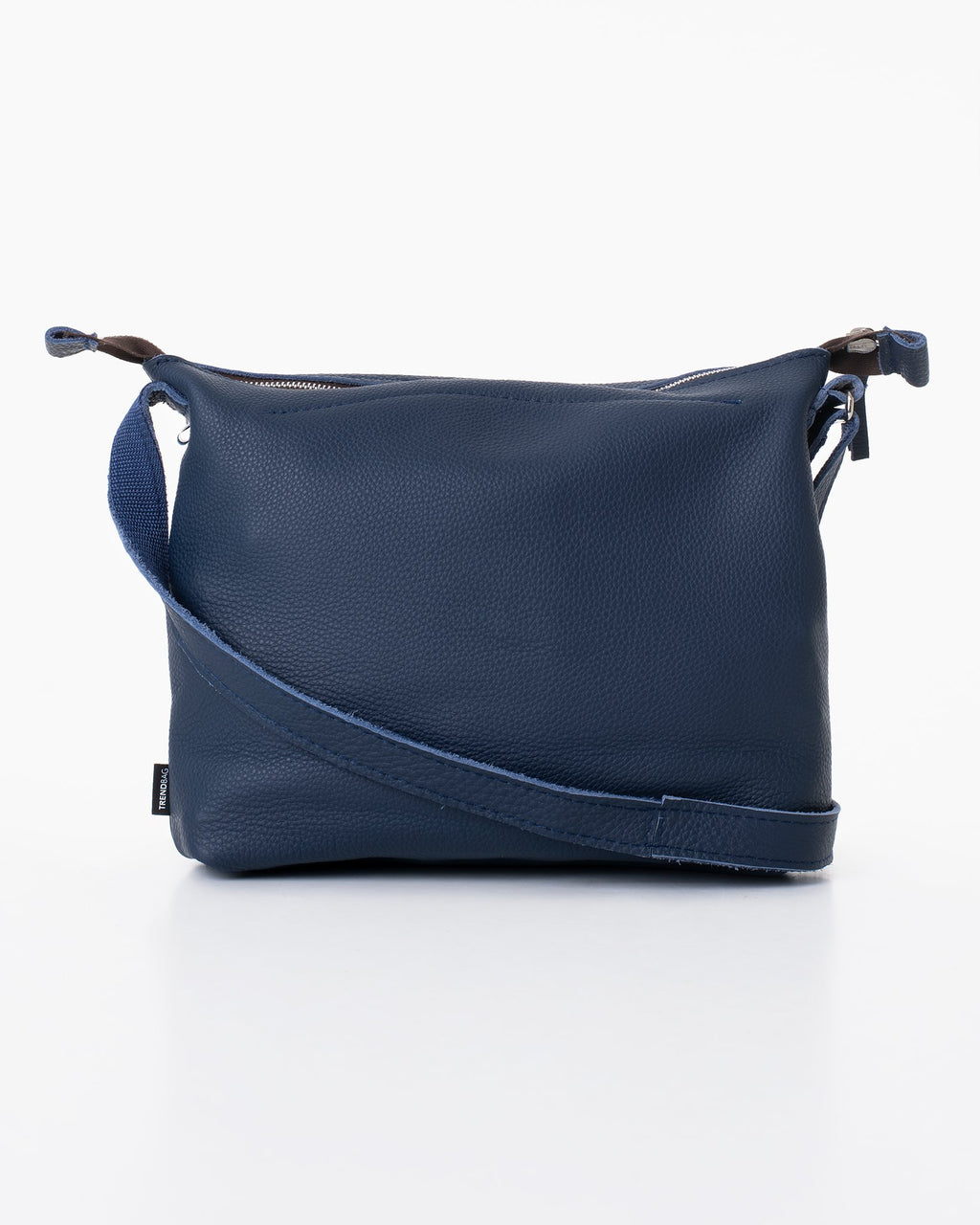 4. Studio shot of dark blue Anet L shoulder bag by Trendbag, back view