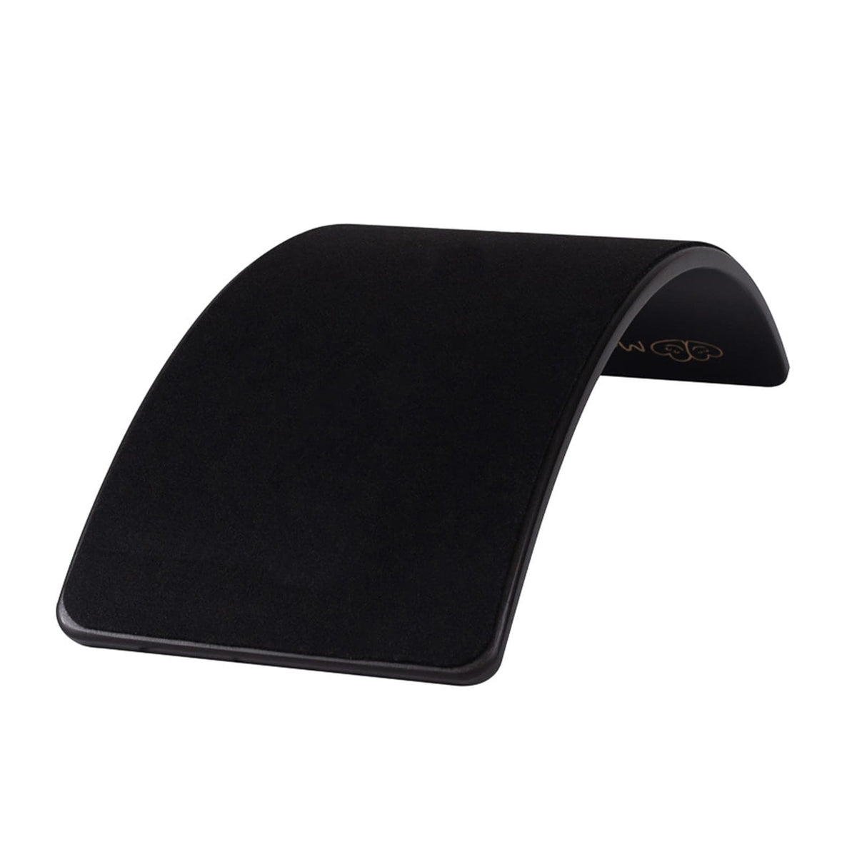 2. Black balance board with smooth finish, shown in studio setting