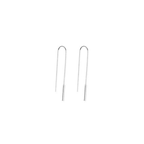 3. Studio image of Maarja Palu's U-shaped silver earrings, showcasing minimalist design