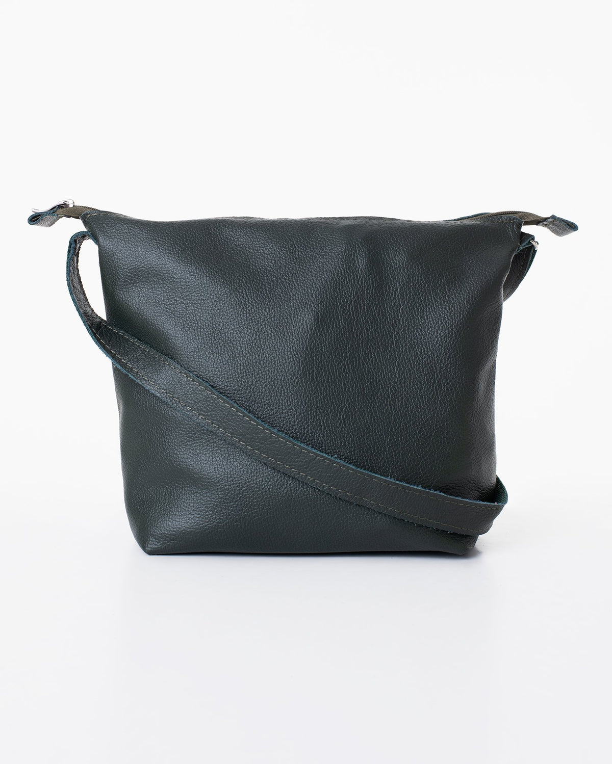 1. Trendbag Anet L shoulder bag in dark grey leather, shown in studio setting