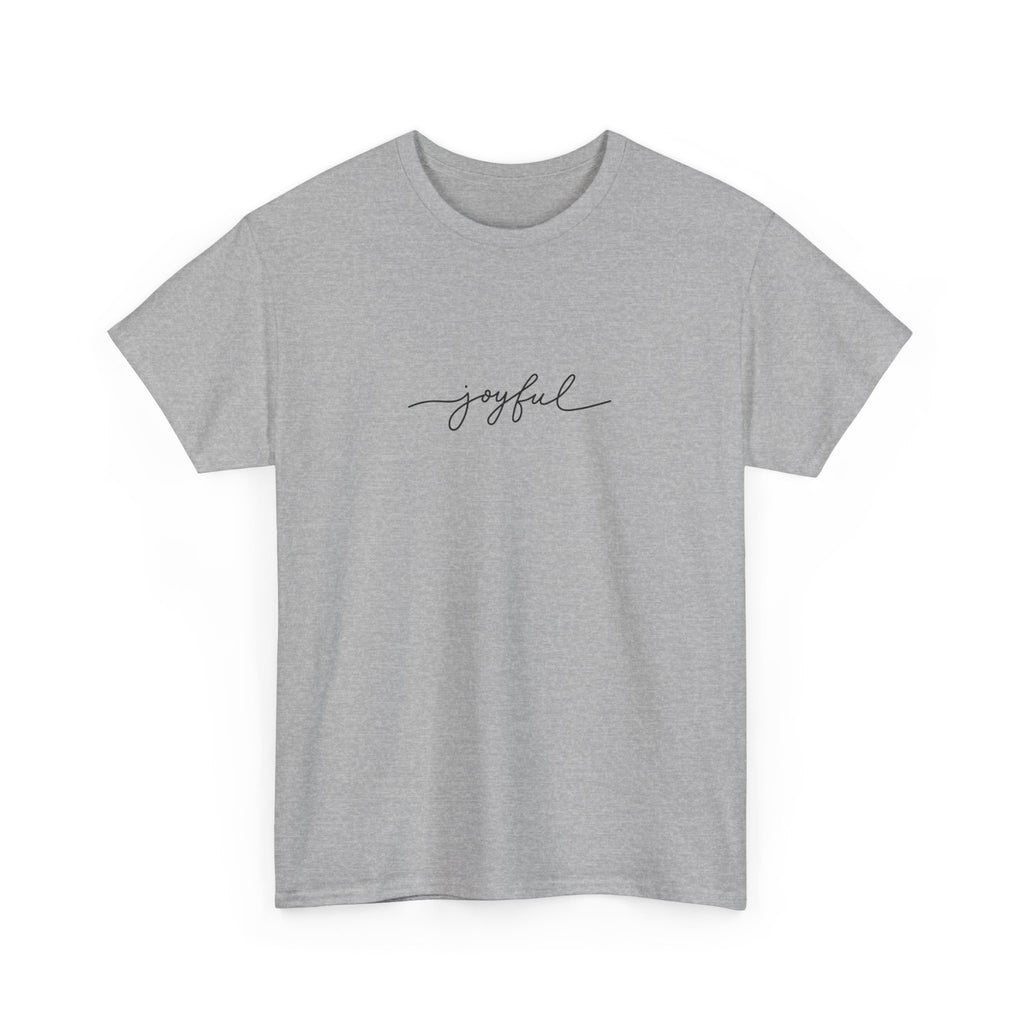 Joyful Unisex Heavy Cotton Tee - Vardagskläder, Present till Vänner, Positiva Vibes, Daglig Komfort, Motiverande Kläder
