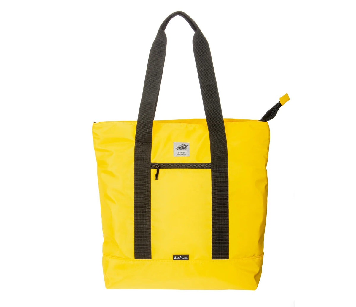 1. Moomin by NordicBuddies Stinky Shopping Bag in vibrant yellow, featuring spacious design with inside pockets, shown in studio setting