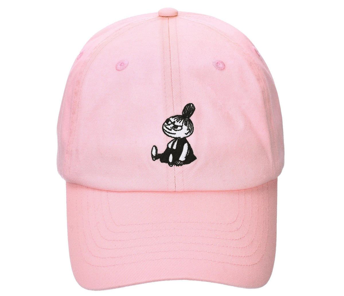 1. Little My pink adult cap by Moomin, featuring embroidered character on front, made of 100% cotton