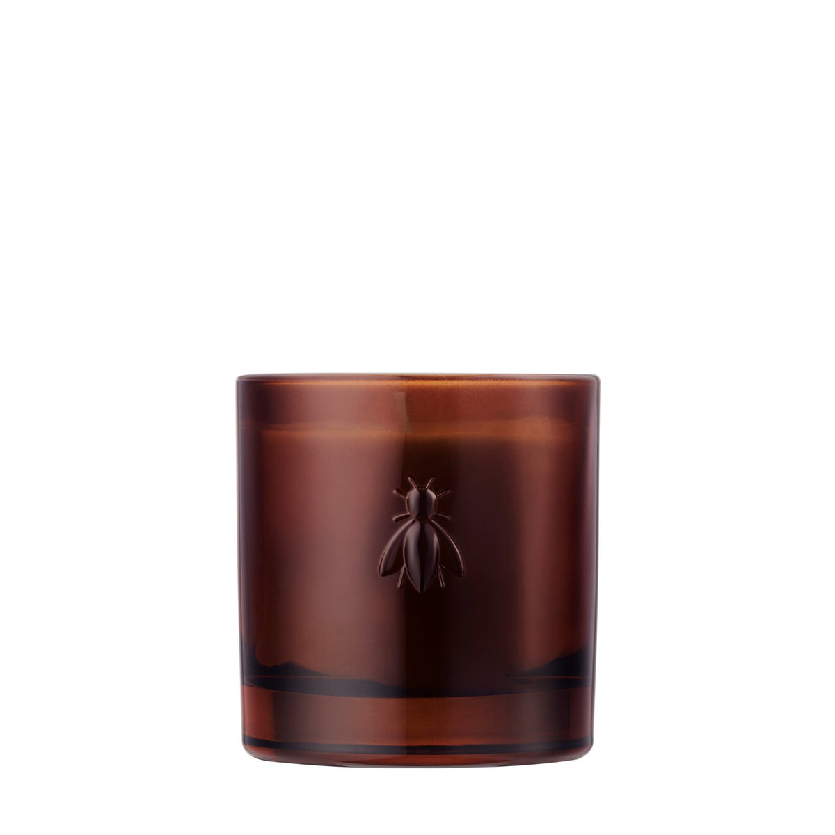 3. Studio shot of La Rochère Orange Blossom Bee Candle in reusable glass with bee design