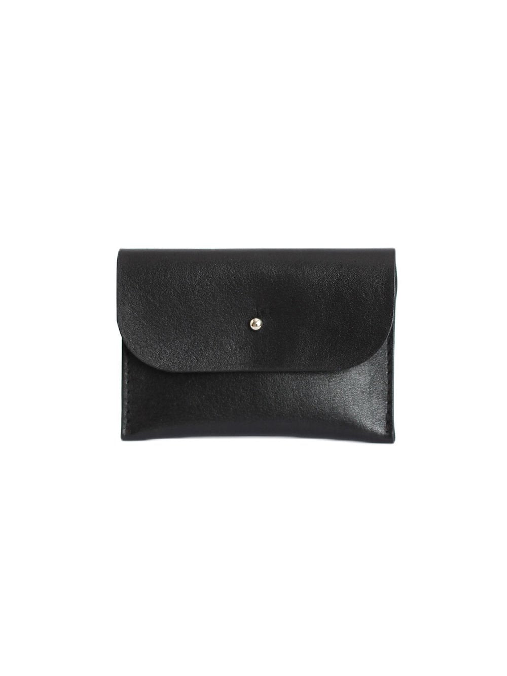 5. Front view of closed black WEEKEND Wallet by TOKS VISOKS, made from recycled leather