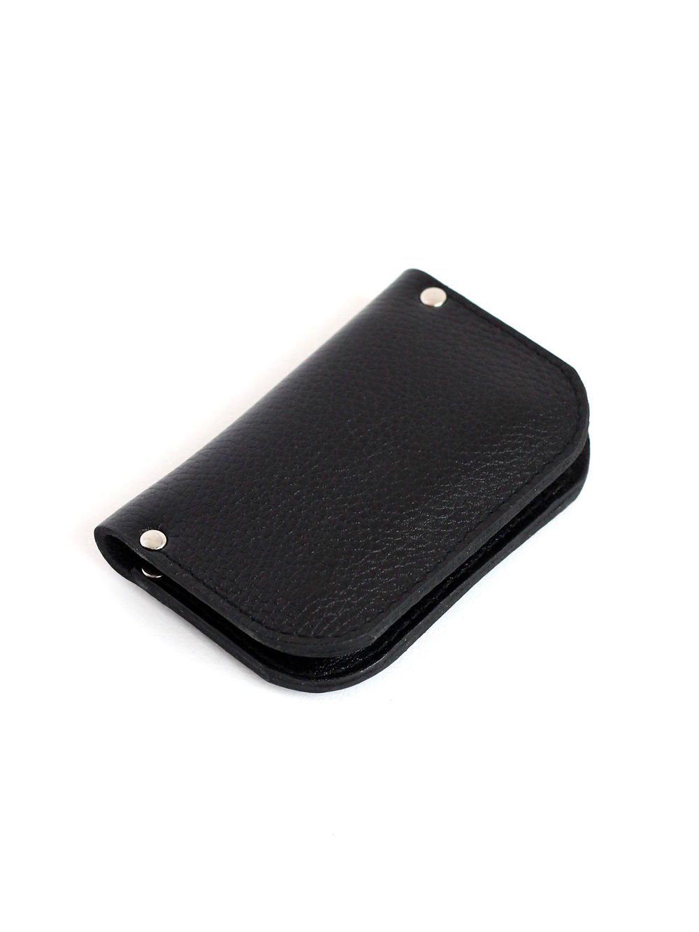 3. Studio shot of black SUNDAY Wallet by TOKS VISOKS, emphasizing sleek and compact design