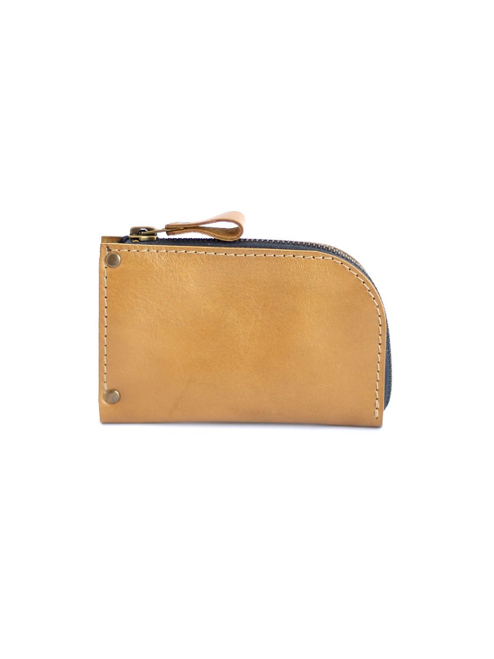 6. Front view of closed mustard WEDNESDAY Wallet by TOKS VISOKS, showcasing handmade leather