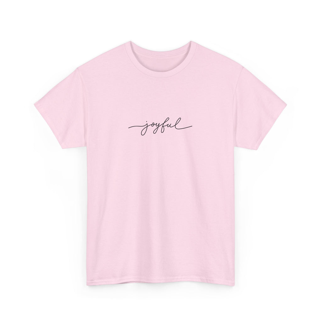 Joyful Unisex Heavy Cotton Tee - Vardagskläder, Present till Vänner, Positiva Vibes, Daglig Komfort, Motiverande Kläder