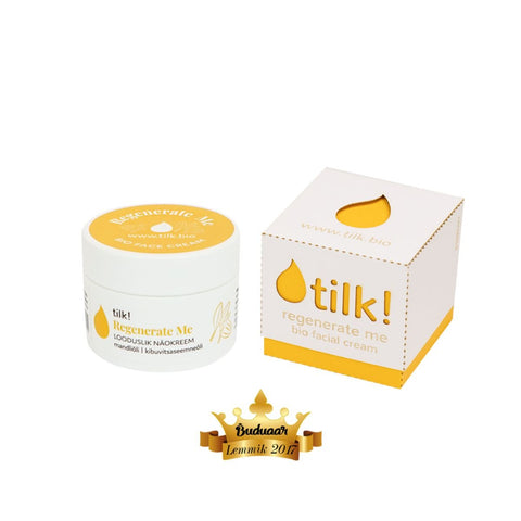 3. Open jar of Tilk! Regenerate Me Face Cream showing creamy texture, studio shot