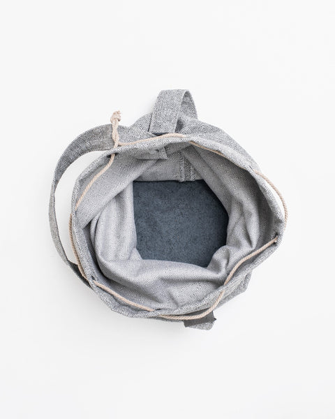 5. Interior view of Trendbag Märss upcycled bag in light grey, showing spacious compartment and lining