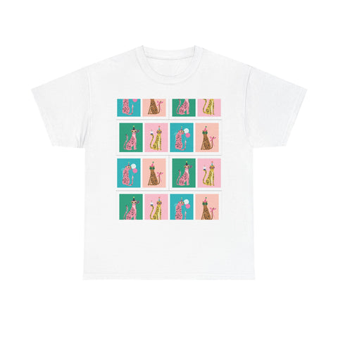 Stilren Vintage Katt-Tee | Unisex Bomulls-T-shirt, Present för Kattälskare, Rolig Grafisk Tee, Vardagskläder, Djurkonst T-shirt