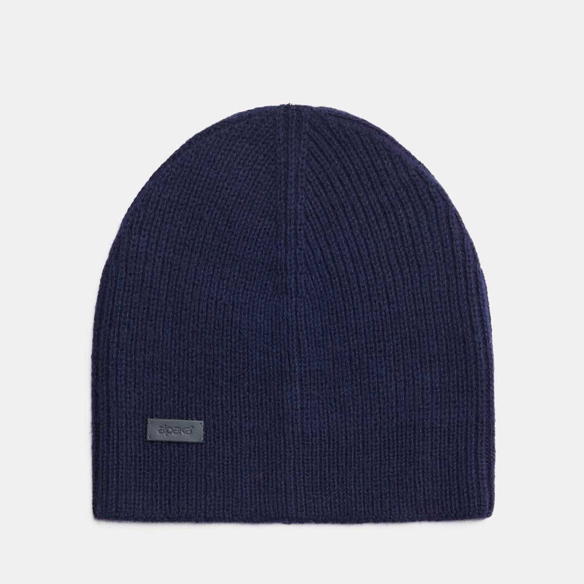 8. Flat lay of navy Alpaka baby alpaca wool fisherman's rib beanie