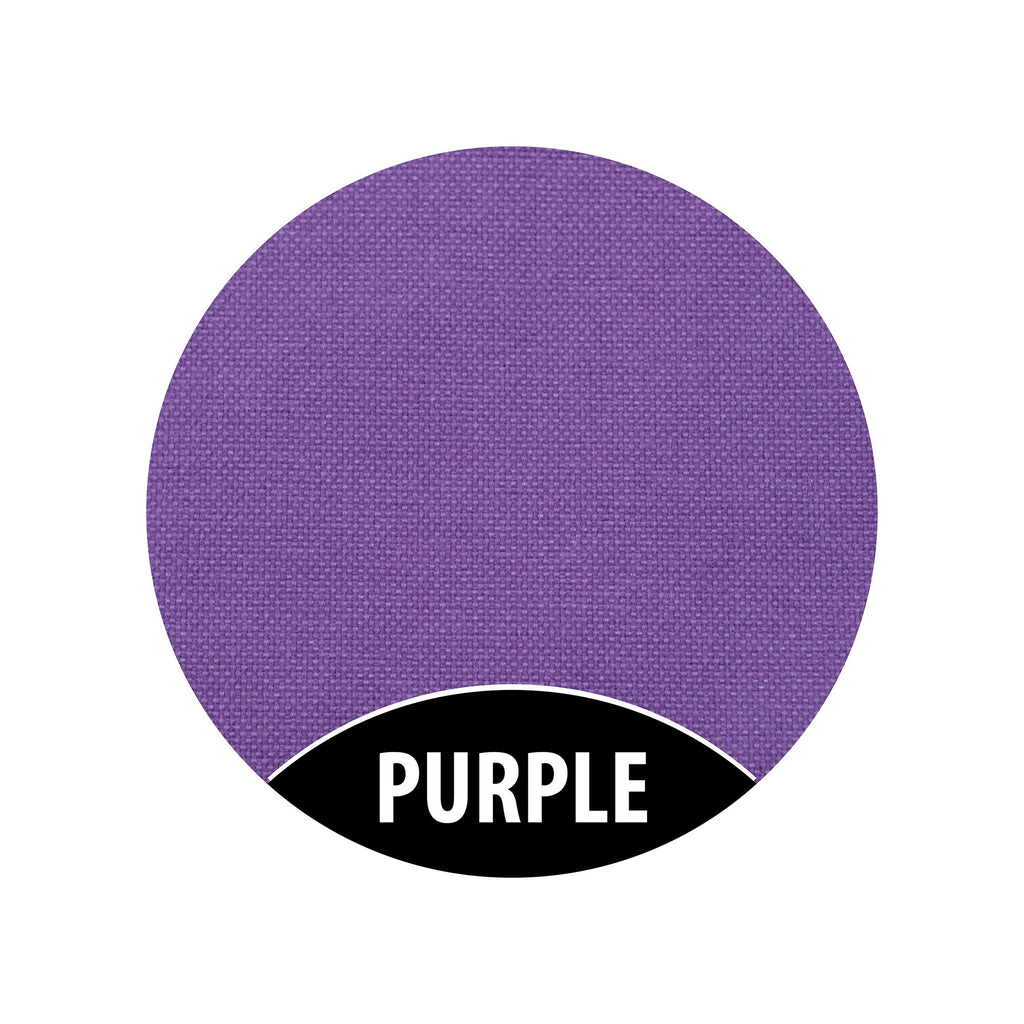 4. Close-up of purple fabric texture with the word 'PURPLE' in bold black text at the bottom