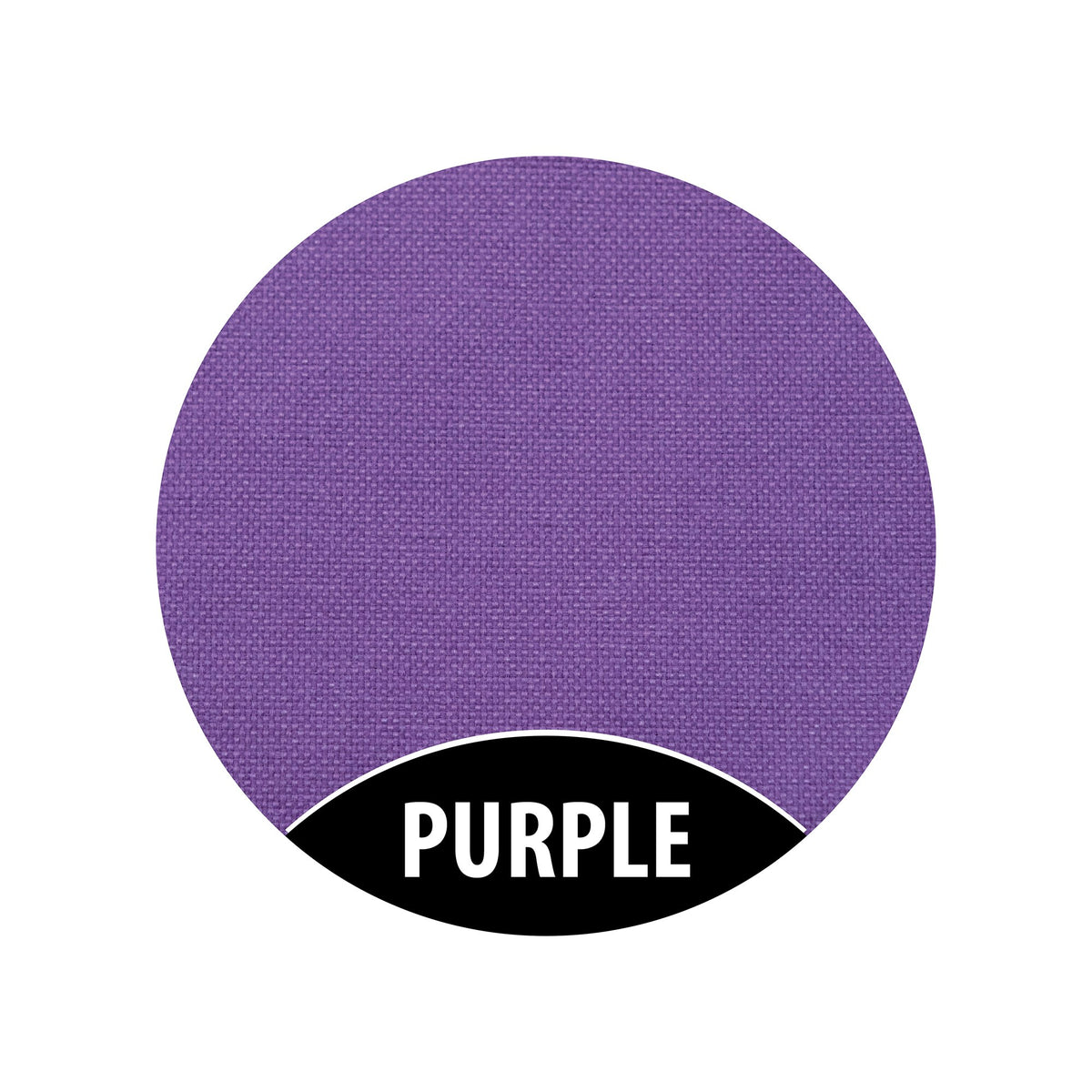 4. Close-up of purple fabric texture with the word 'PURPLE' in bold black text at the bottom