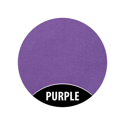 4. Close-up of purple fabric texture with the word 'PURPLE' in bold black text at the bottom