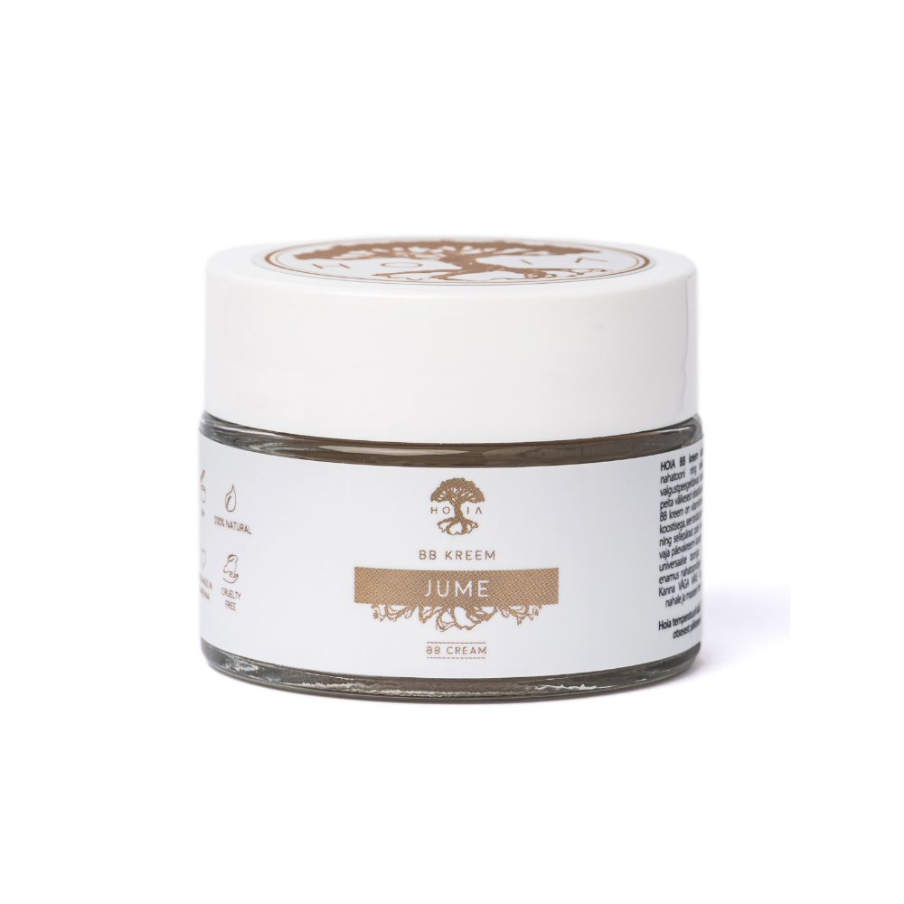 4. HOIA homespa BB Cream jar on wooden surface with pink roses and lavender