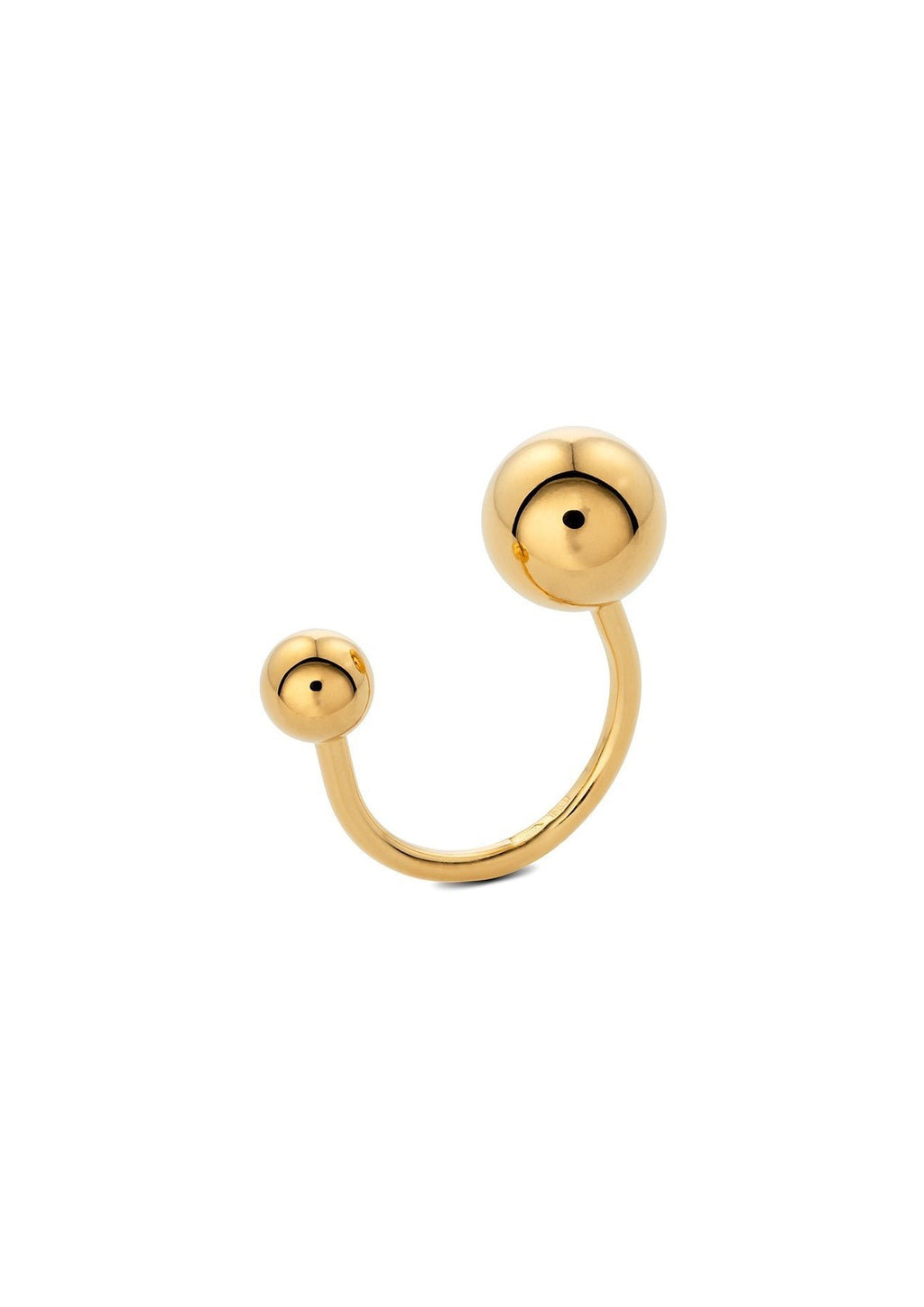 10. Studio image of NO MORE Big Bomb Multisize Ring in gold, showcasing adjustable bubble design