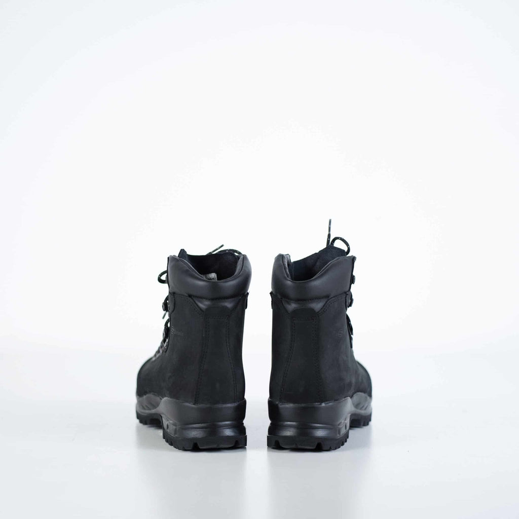 3. Back view of Samelin 553P black hiking boots, showing sturdy construction and ankle support