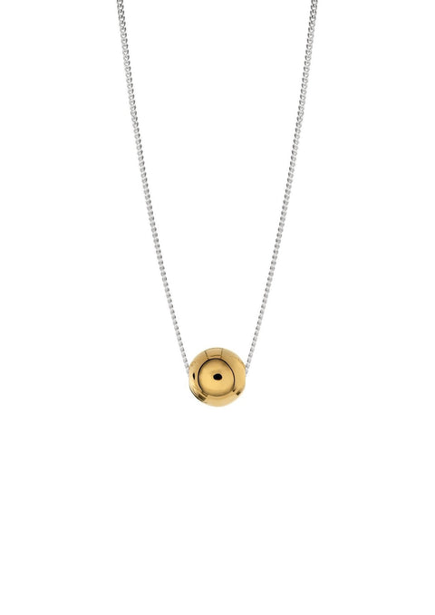 3. Studio image of NO MORE Bubble Necklace in gold, featuring 6 mm hollow bubble on a 40 cm chain
