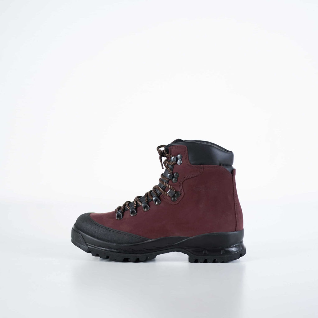 4. Opposite side view of Samelin 553P burgundy hiking boot, featuring breathable TOPAZ membrane