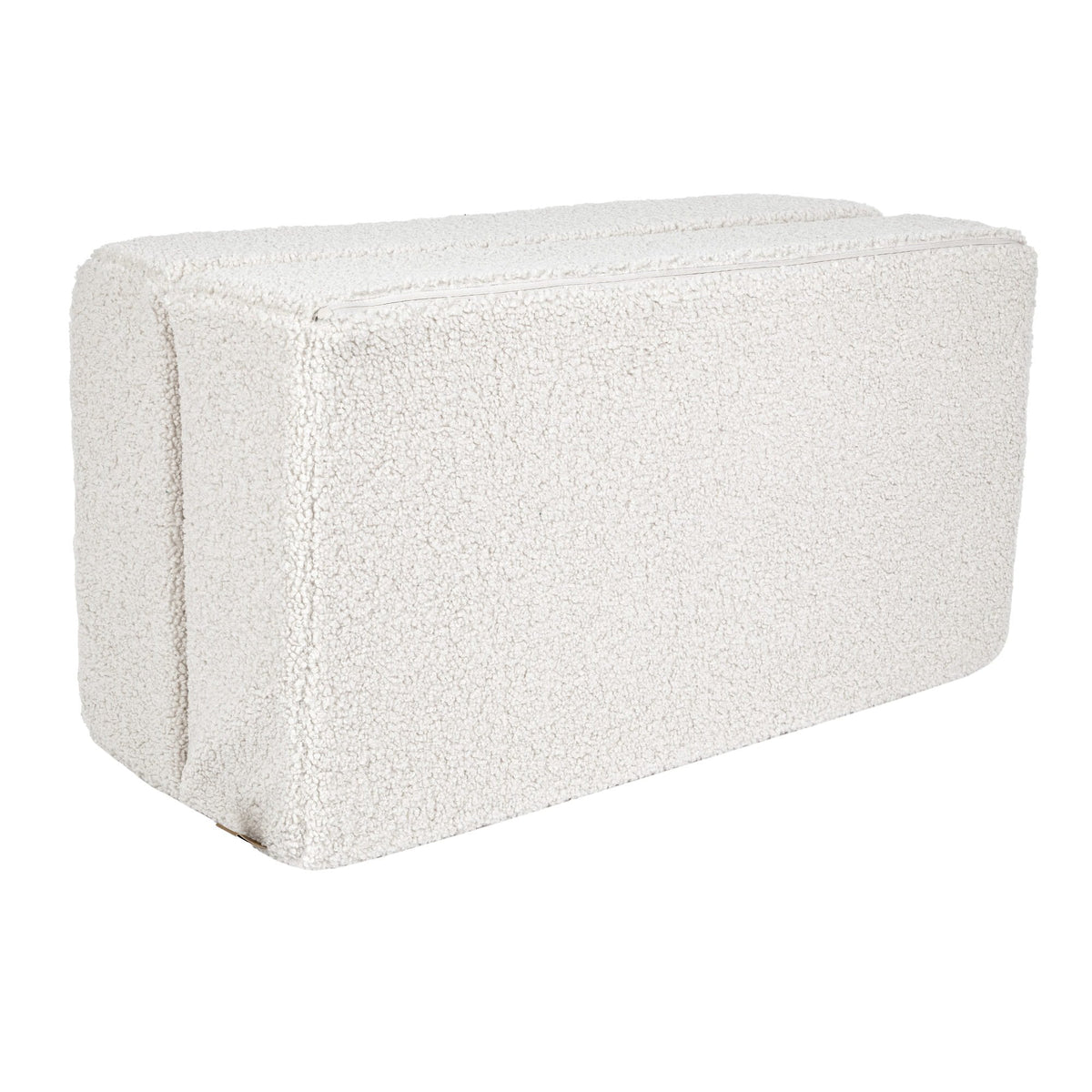 4. Side view of folded cream MeowBaby children's sofa on a white background