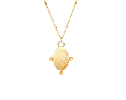 5. Back view of Morning Star Necklace pendant in gold by New Vintage by Kriss, highlighting smooth finish