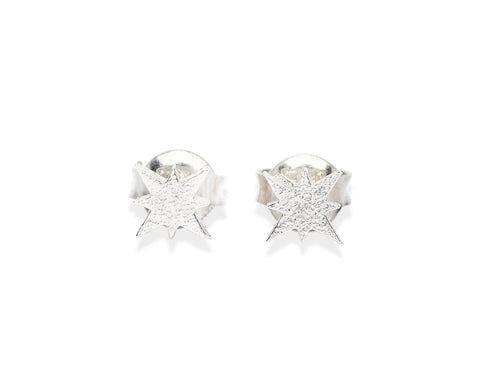 1. Morning Star stud earrings in 925 silver by New Vintage by Kriss, shown in studio setting